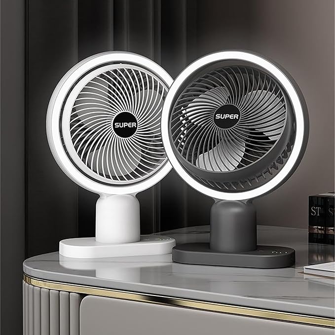 Circulating Rechargeable Tabel Fan With Light